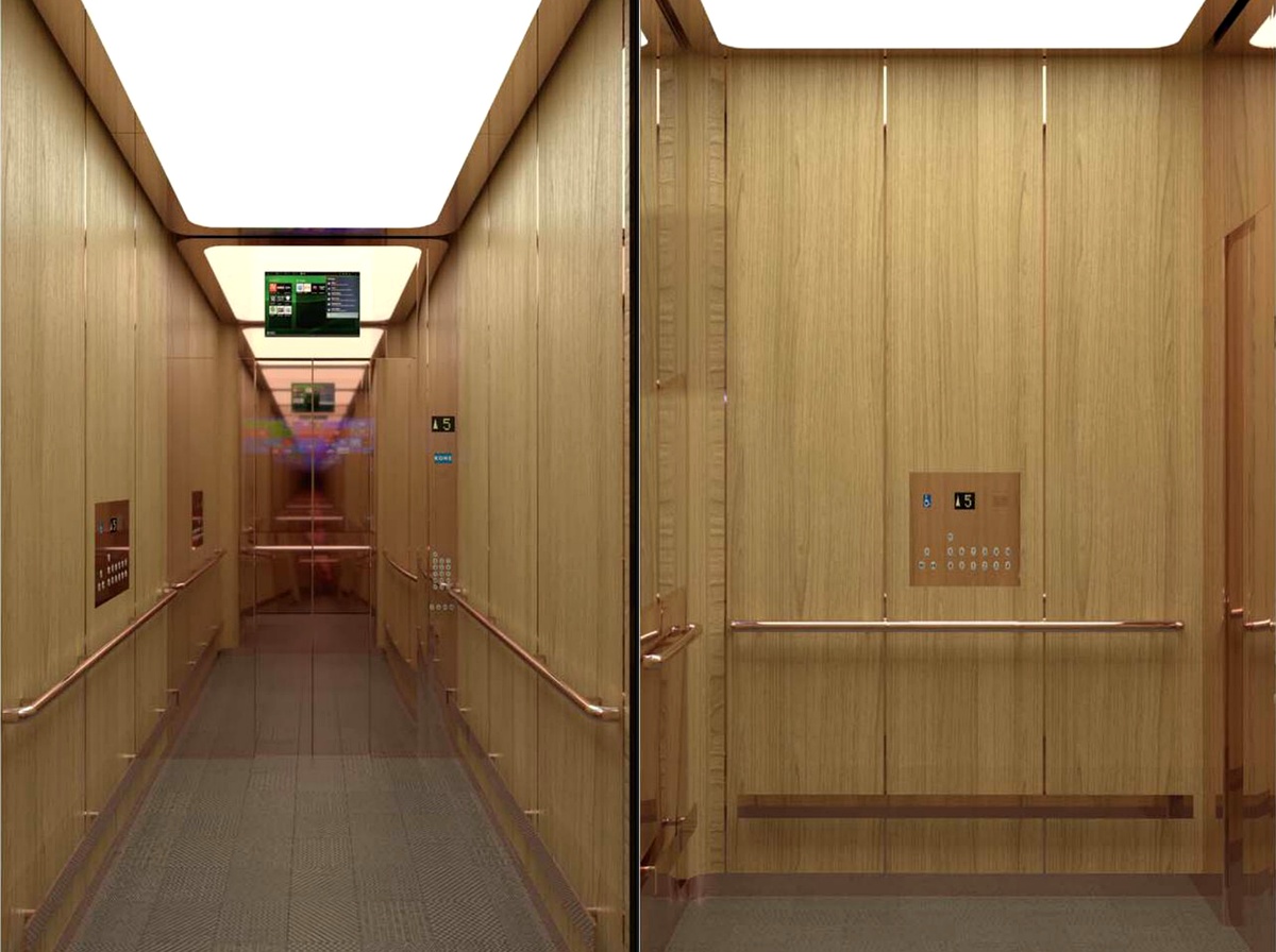 KJ-12 • Rose Gold Mirror & Standard Wood Veneer