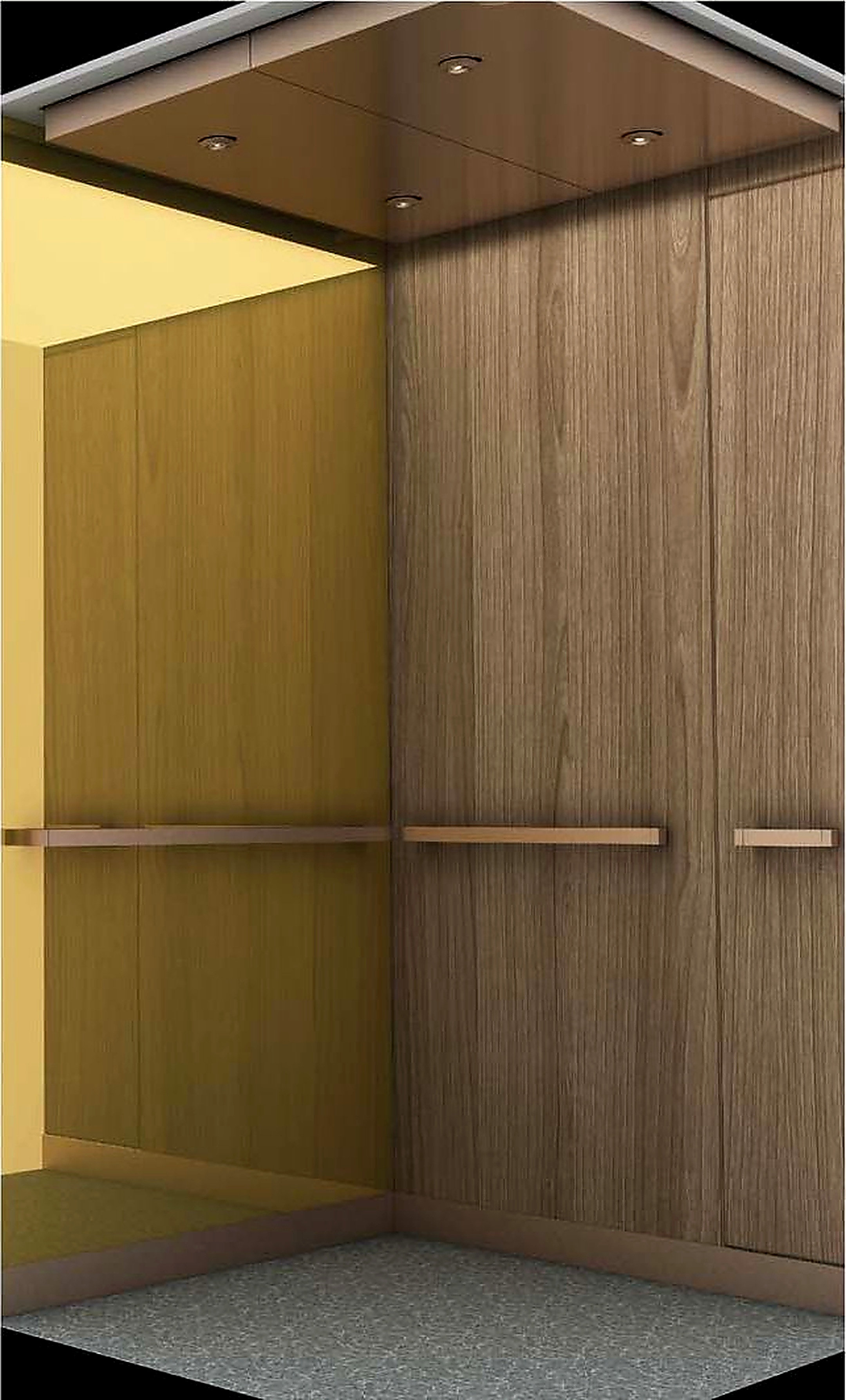 KJ-13 • Natural Wood Veneer & Gold Mirror Steel