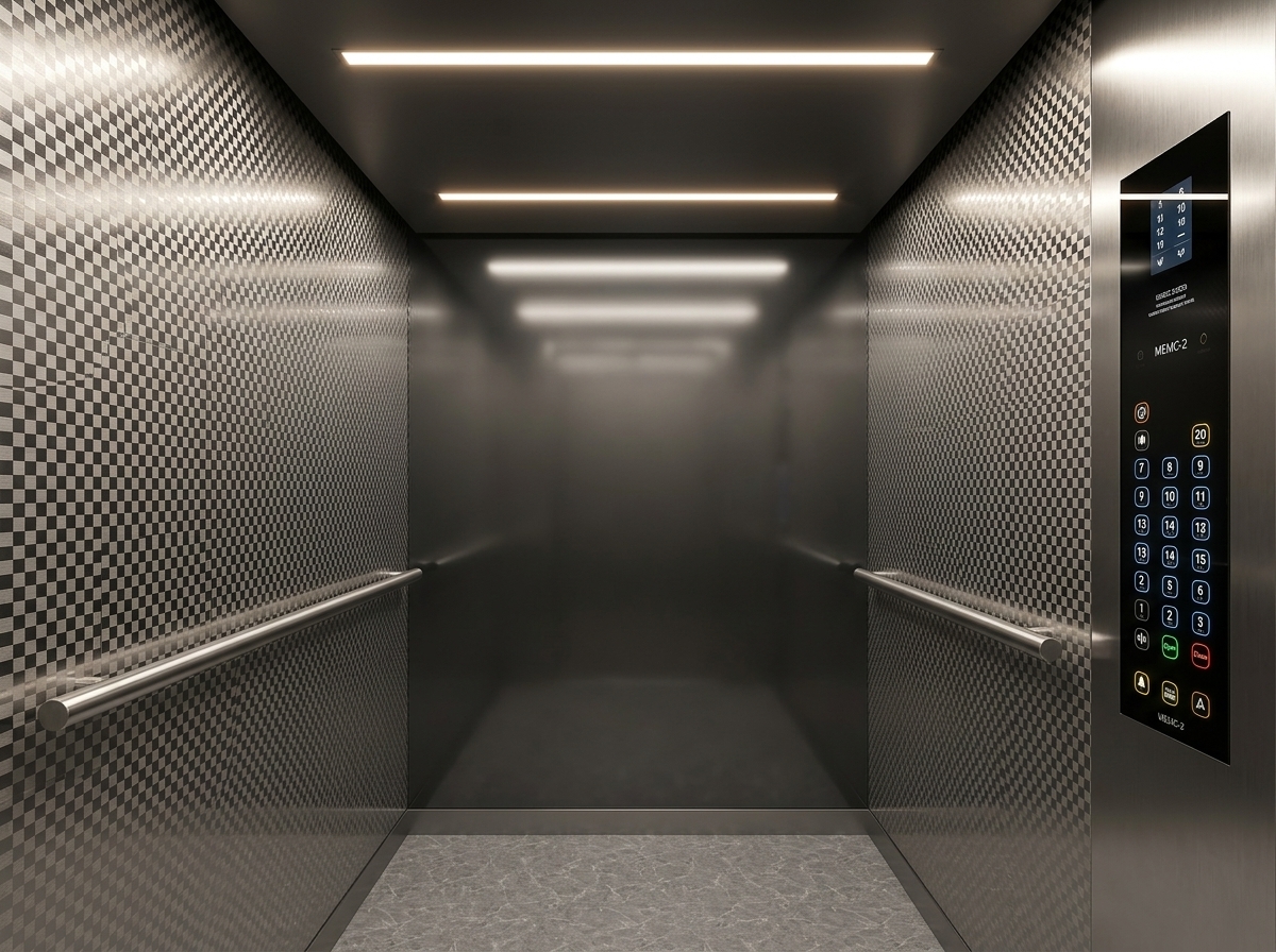 KJ-02 • Etched Geometric Steel & Tinted Glass