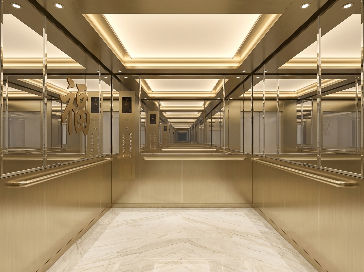 KJ-09 • Champagne Gold Hairline & Clear Cabin Mirror